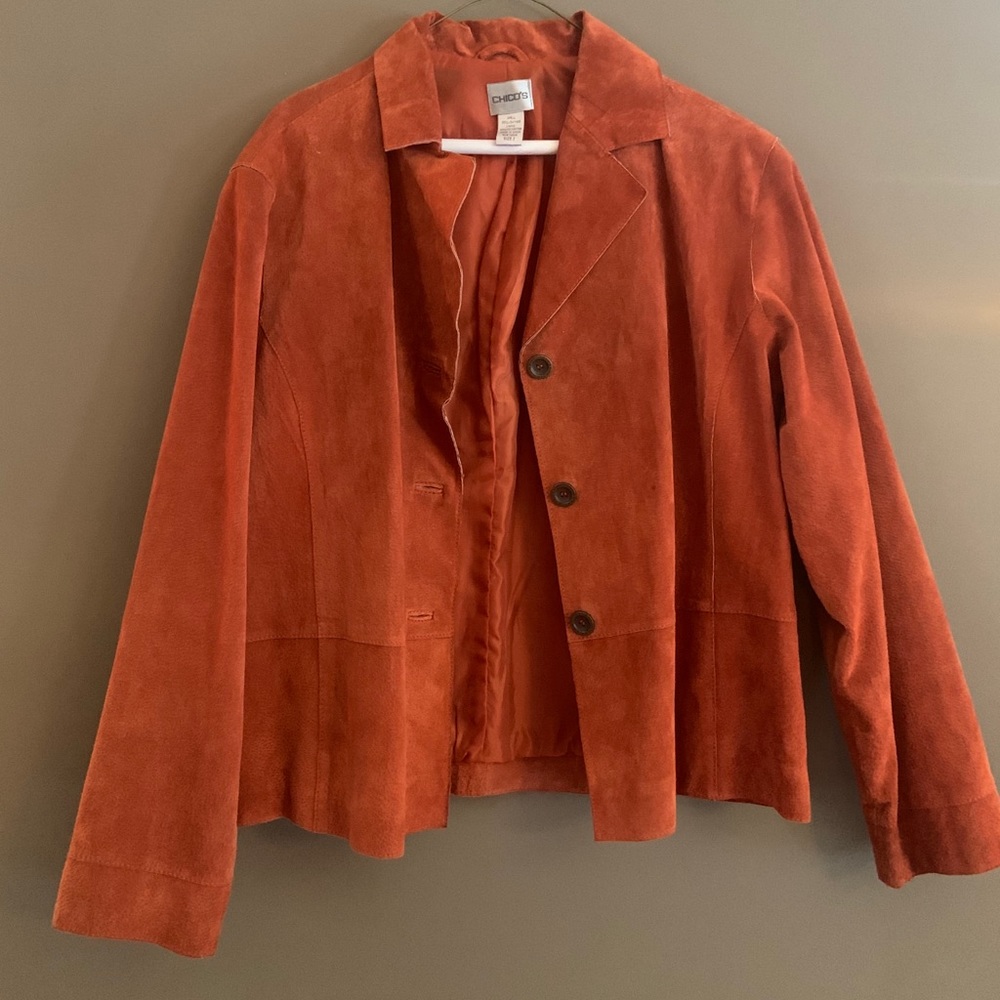 Chico’s Rust Suede Leather Jacket